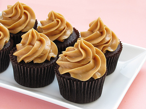 Dark Chocolate Cupcakes with Peanut Butter Mousse Frosting Bribing my way