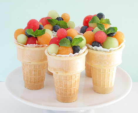 ice cream party decorations
 on Fruit Salad Ice Cream Cone | Bakers Royale