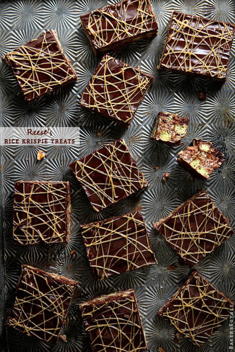 Reeses Rice Krispie Treats via Bakers Royale Reeses Rice Krispie Treats via Bakers Royale Reeses Rice Krispie Treats