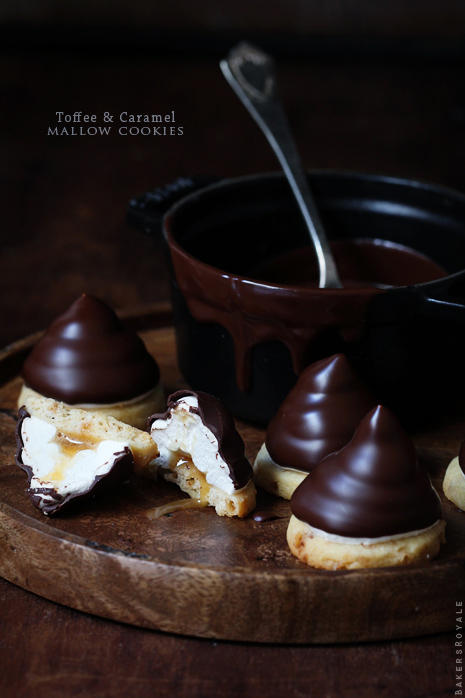 Toffee and Caramel Mallow Cookies via Bakers Royale Toffee and Caramel Mallow Cookies via Bakers Royale Toffee & Caramel Mallow Cookies