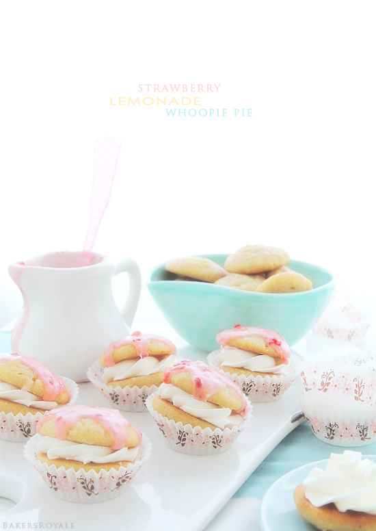 Strawberry-Lemonade Whoopie Pies via Bakers Royale