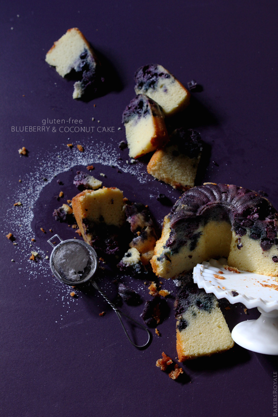 Gluten-Free Blueberry & Coconut Cake via BakersRoyale