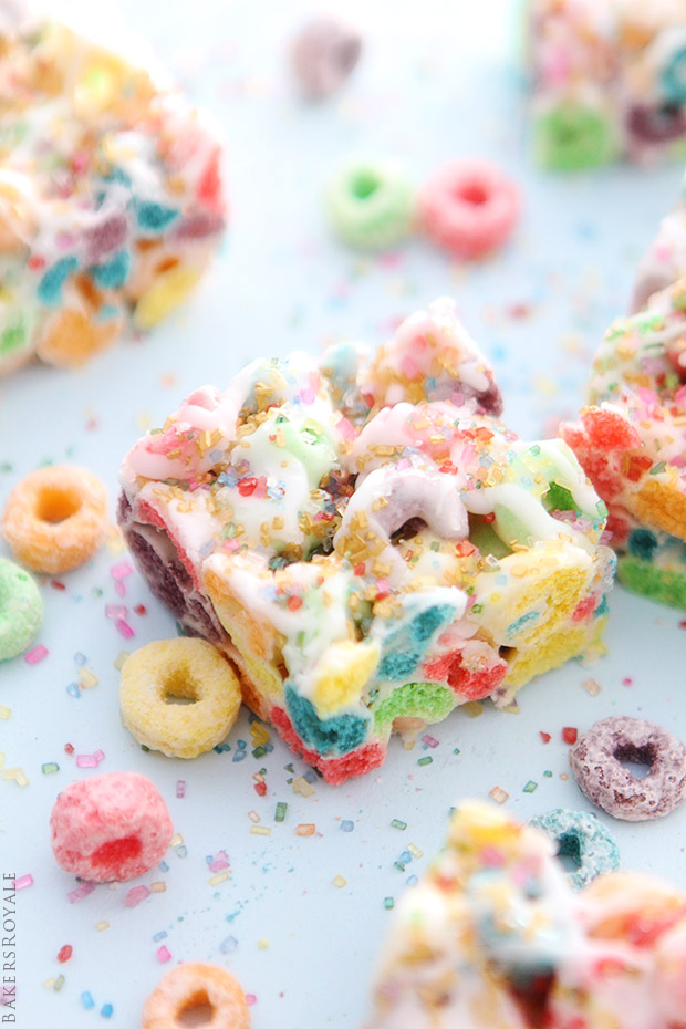 Cereal Marshmallow Bars via Bakers Royale