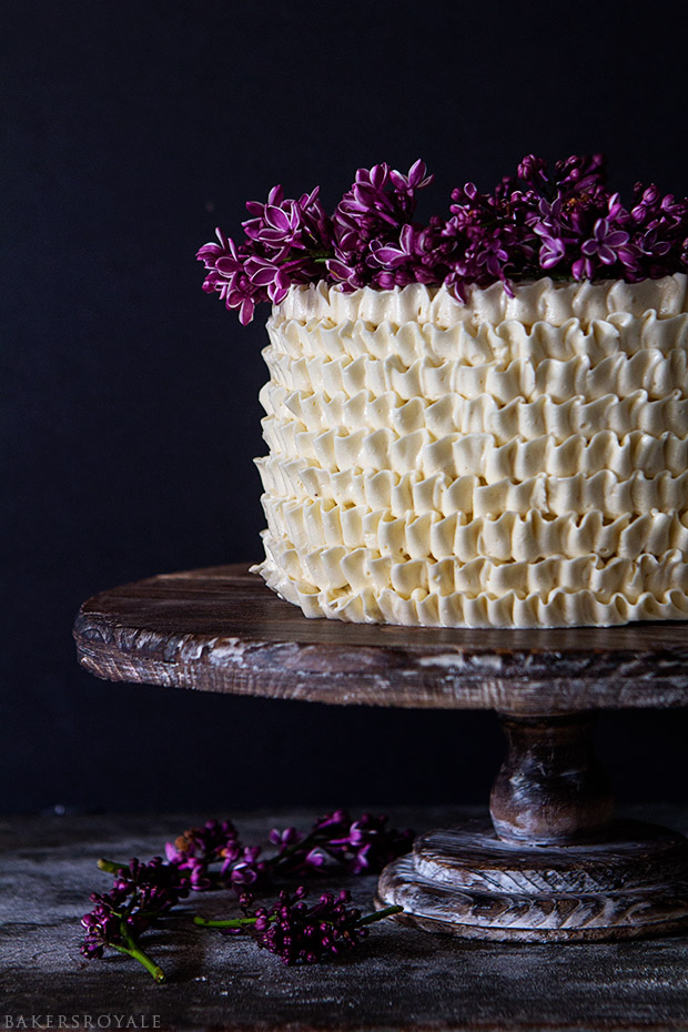 Lemon and Lilac Cake via Bakers Royale