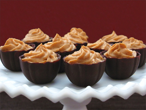Homemade Chocolate Dessert Cups Filled with Mousse
