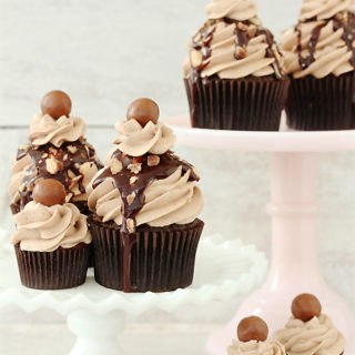 Double Chocolate Mocha Crunch Cupcakes