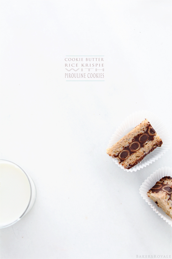 Cookie Butter Rice Krispie with Pirouline Cookies via Bakers Royale