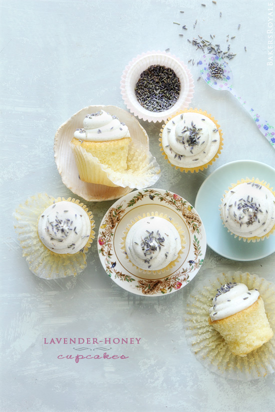Lavender Honey Cupcakes via Bakers Royale
