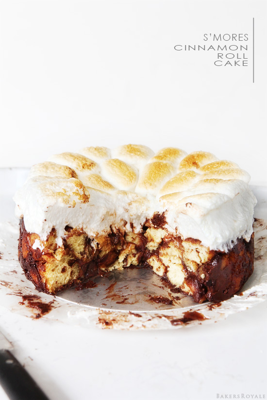Smores Cinnamon Roll Cake from Bakers Royale