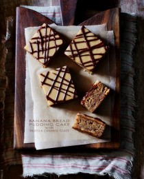 Peanut Butter Banana Bread Pudding Cake via BakersRoyale 210x260