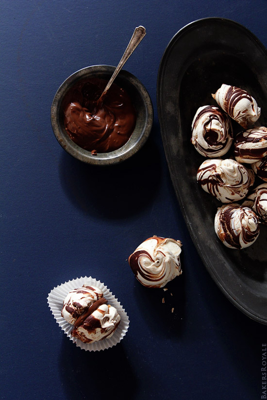Chocolate Swirl Meringue via Bakers Royale