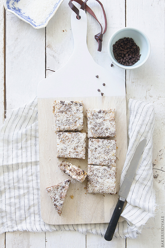 Coconut and Chocolate Almond Bars by Bakers Royale