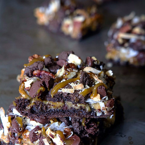 Chewy Caramel-Coconut Brownies