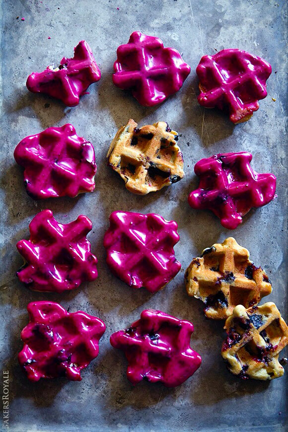 Blueberry Waffle Cookies via Bakers Royale