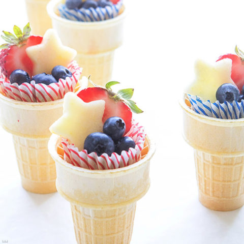 4th of July Fruit Salad Cones