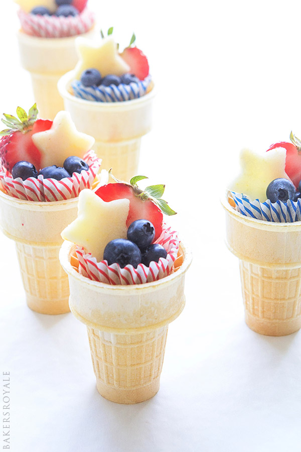 4th of July Fruit Cones by Bakers Royale