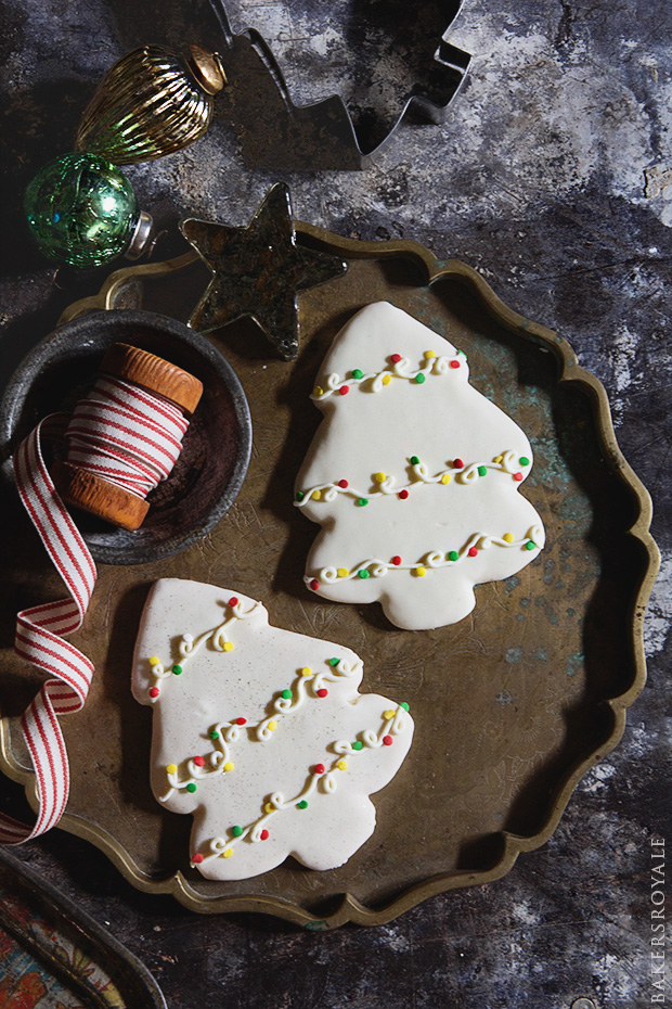 Decorated Christmas Tree Cookies with Bakers Royale