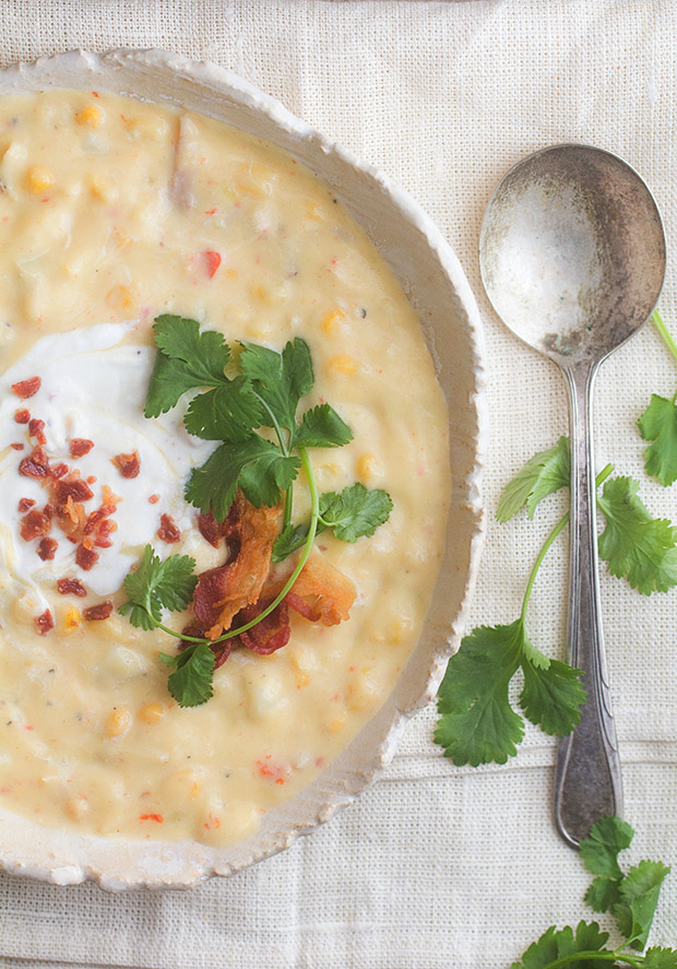 Creamed Chicken and Corn Soup via Bakers Royale