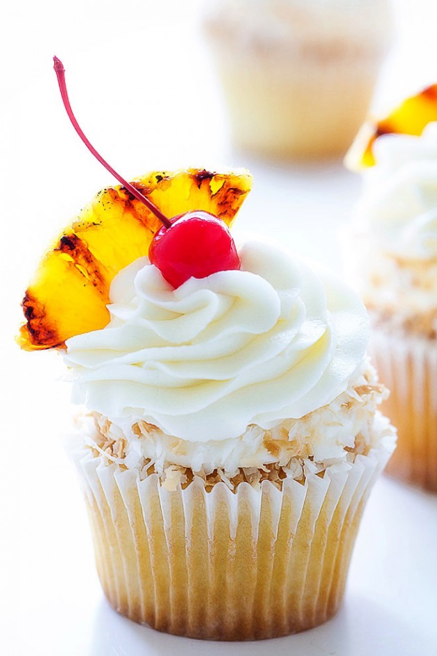 Pina Colada Cupcakes via Bakers Royale
