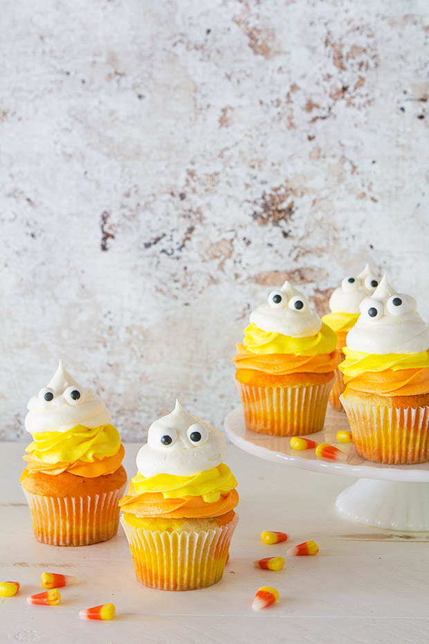 Candy Corn Ghost Cupcakes _ Bakers Royale