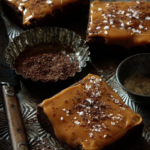 Gluten-Free Truffle Fudge Brownie with Salted Caramel