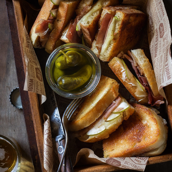 Apple Chutney & Prosciutto Melt with Gruyere Cheese and Pears