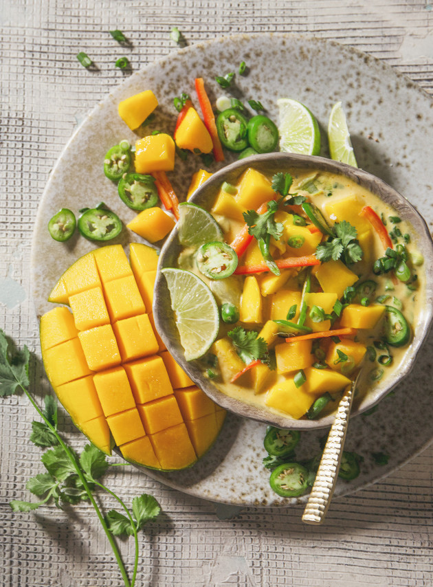 Mango Coconut Curry Soup via Bakers Royale