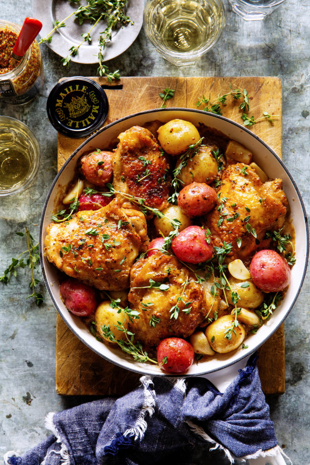 Mustard Chicken Thighs via Bakers Royale