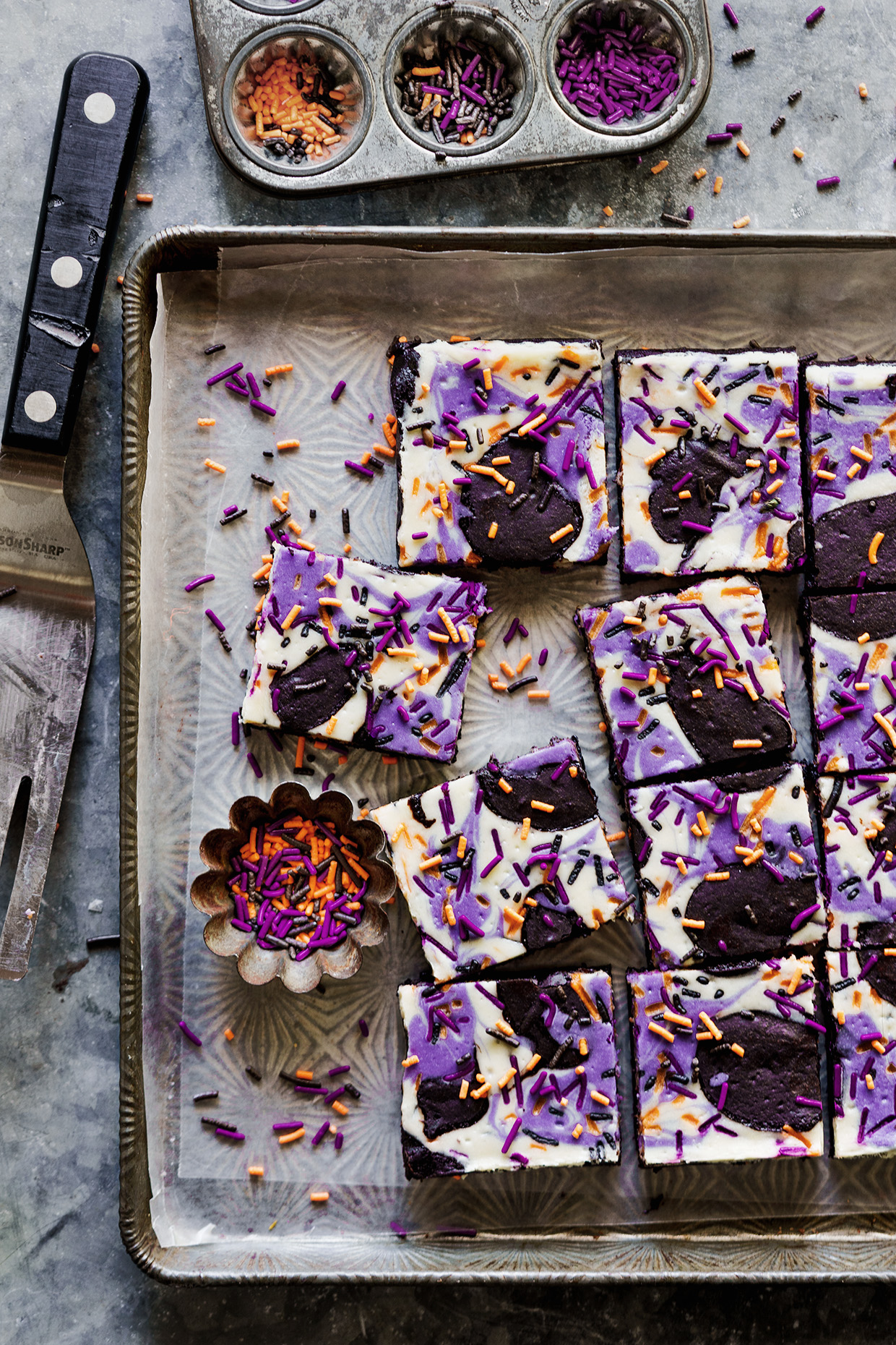 Halloween Cheesecake Brownies